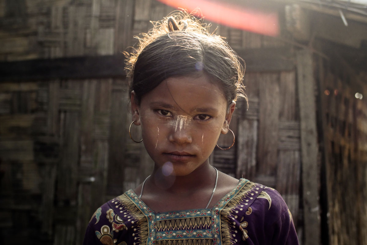 Rohingya girl inside the internally displaced persons camp, Myanmar